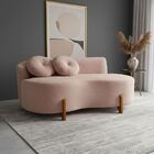 Sofá Decorativo Curvo Orgânico Living Veludo - Montanaris Dec