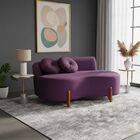 Sofá Decorativo Curvo Orgânico Living Veludo Roxo - Montanari