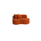 Sofá Decorativo Curvo Orgânico Nature Gaia Suede Terracota -