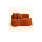Sofá Decorativo Curvo Orgânico Nature Gaia Suede Terracota -
