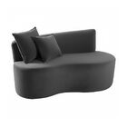 Sofá Decorativo Curvo Orgânico Nature Gaia Veludo Cinza - Mon