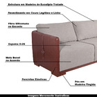 Sofá Decorativo Fixo 220cm Pulse Couro E Linho Conhaque/cru G