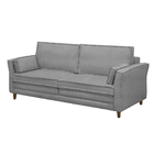 Sofá Decorativo Living 2 Lugares 220cm Coach Veludo Cinza G22