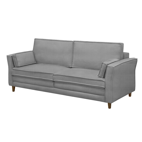 Sofá Decorativo Living 2 Lugares 220cm Coach Veludo Cinza G22