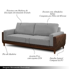 Sofá Decorativo Living 2 Lugares 220cm Lasso Veludo Cinza G22