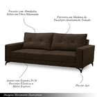 Sofá Decorativo Living 2 Lugares 220cm Nate Veludo Marrom G22