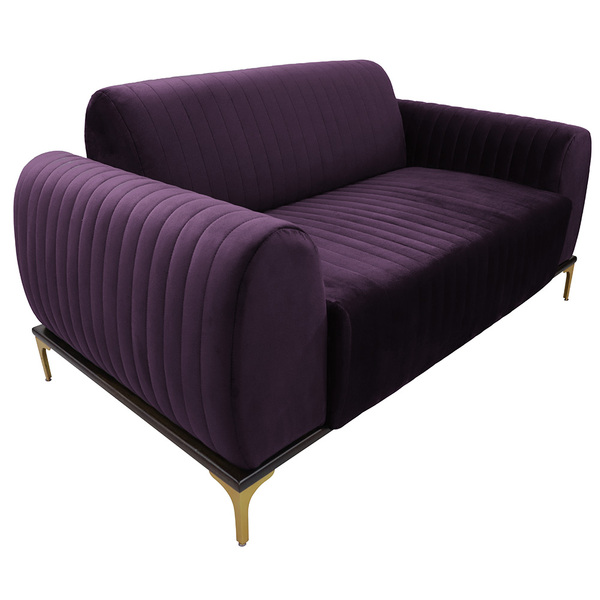 Sofá Decorativo Molino 02 Lugares 150cm Pés Bronze Veludo Vio