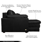 Sofá Decorativo Piece Bipartido Retrátil Sala De Estar 215cm