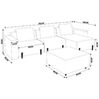 Sofá Decorativo Pierre 4 Módulos Linho Bege/noce G66 - Gran B