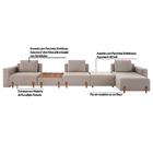 Sofá Decorativo Pierre 5 Módulos Linho Bege/noce G66 - Gran B