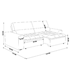 Sofá Decorativo Reclinável E Retrátil 3 Lugares Temiscira 210