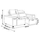 Sofá Decorativo Retrátil 2 Lugares 190cm Zeppelin Suede Bege