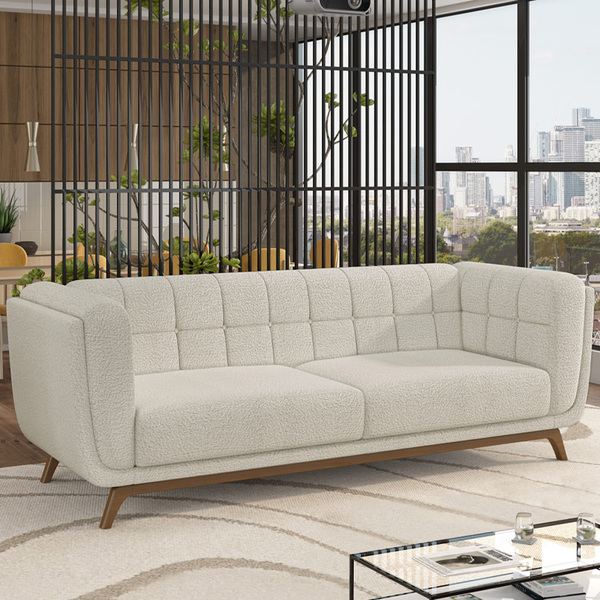 Sofá Decorativo Sala De Estar 180cm Rocket 2 Lugares Base Madeira