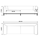 Sofá Decorativo Sala De Estar 202cm Dante Linho Cinza G52 - G
