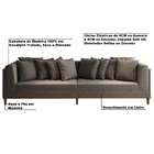 Sofá Decorativo Sala De Estar 202cm Dante Linho Cinza G52 - G