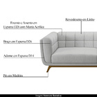 Sofá Decorativo Sala De Estar 240cm Rocket 3 Lugares Base Mad