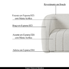 Sofá Decorativo Sala De Estar 252cm Adam 3 Lugares Boucle Bra