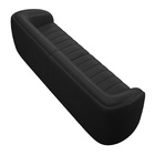 Sofá Decorativo Sala De Estar 252cm Adam 3 Lugares Pu Preto G