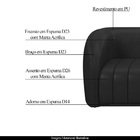 Sofá Decorativo Sala De Estar 252cm Adam 3 Lugares Pu Preto G