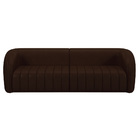 Sofá Decorativo Sala De Estar 292cm Adam 4 Lugares Pu Marrom