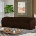 Sofá Decorativo Sala De Estar 292cm Adam 4 Lugares Pu Marrom