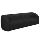 Sofá Decorativo Sala De Estar 332cm Adam 4 Lugares Pu Preto G