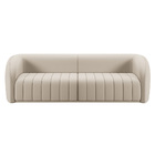 Sofá Decorativo Sala De Estar 332cm Adam 4 Lugares Veludo Beg