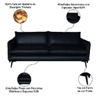 Sofá Decorativo Sala De Estar América 3 Lugares 220cm Couro A