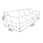 Sofá Decorativo Sala De Estar América 3 Lugares 220cm Couro A