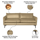 Sofá Decorativo Sala De Estar América 4 Lugares 240cm Couro B