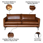 Sofá Decorativo Sala De Estar America 4 Lugares 260cm Couro C