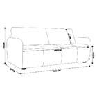 Sofá Decorativo Sala De Estar Lily 3 Lugares 200cm Couro Cime