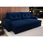 Sofá Deep Retrátil 3 Lugares Suede Azul Marinho 180cm Azul