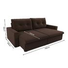 Sofá Deep Retrátil 3 Lugares Suede Marrom 180cm Marrom