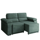 Sofá Desmontável Retrátil 2 Lugares 1,50m Fox Suede Cinza Sel