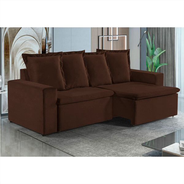 Sofa Donatello 2 Lugares Pés De Madeira Talento Móveis