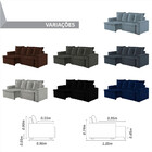 Sofa Donatello 3 Lugares Pes De Madeira Talento Móveis