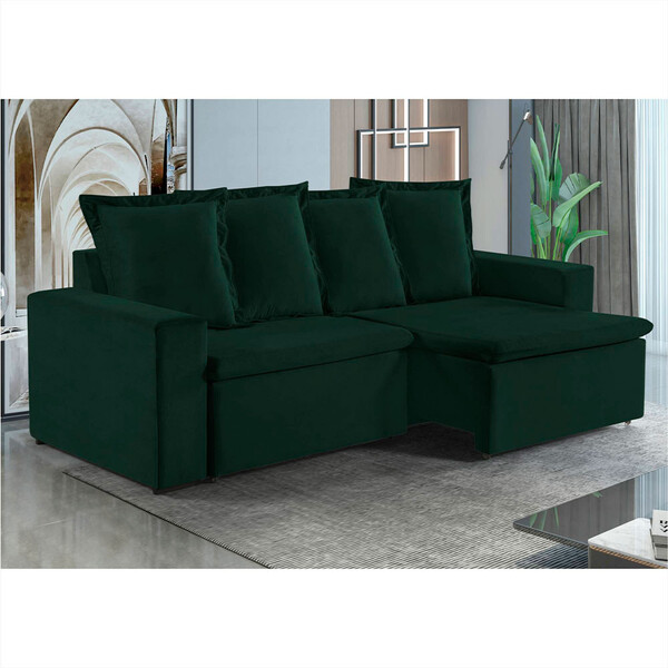 Sofa Donatello 3 Lugares Pes De Madeira Talento Móveis