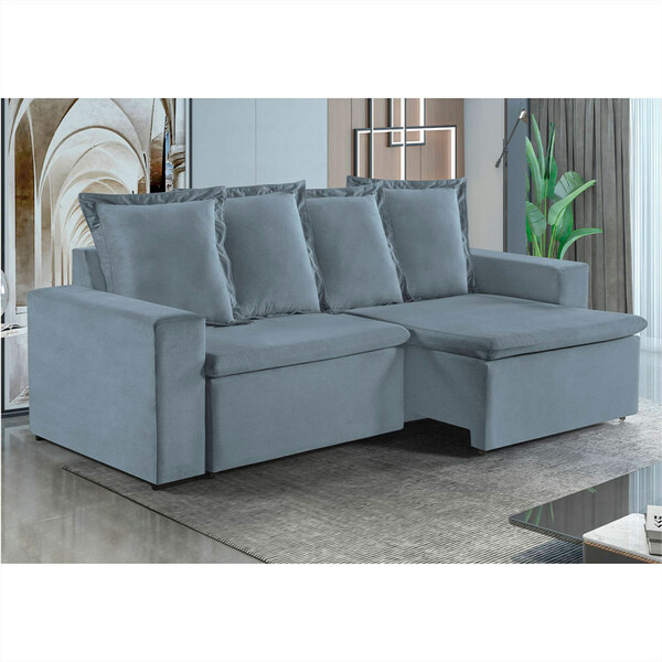 Sofa Donatello 3 Lugares Pes De Madeira Talento Móveis