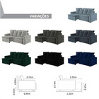 Sofa Donatello 3 Lugares Pes De Madeira Talento Móveis