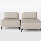 Sofá Dream Box Com Chaise Moderno Modular 1,60m Bege Com Cour