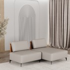 Sofá Dream Box Com Chaise Moderno Modular 1,60m Bege Com Cour