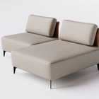 Sofá Dream Box Com Chaise Moderno Modular 2,0m Bege Com Couri
