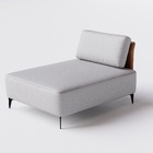 Sofá Dream Box Moderno Chaise 100cm Cinza Com Courino Terraco