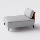 Sofá Dream Box Moderno Chaise 100cm Cinza Com Courino Terraco