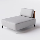 Sofá Dream Box Moderno Chaise 80cm Cinza Com Courino Terracot