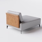 Sofá Dream Box Moderno Chaise 80cm Cinza Com Courino Terracot