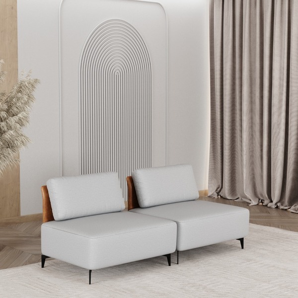 Sofá Dream Box Moderno Modular 1,60m Cinza Com Courino Terrac