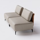 Sofá Dream Box Moderno Modular 2,0m Bege Com Courino Terracot