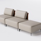 Sofá Dream Box Moderno Modular 2,40m Bege Com Courino Terraco